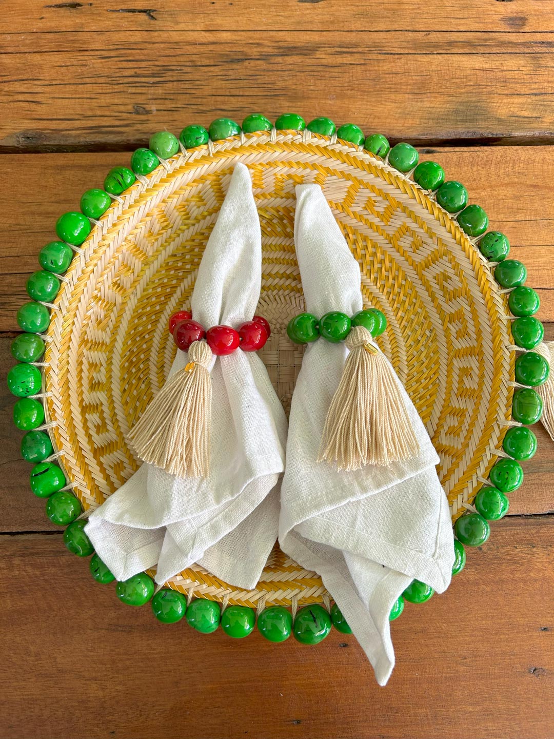 Set de 4 servilleteros de Taguas Rojo
