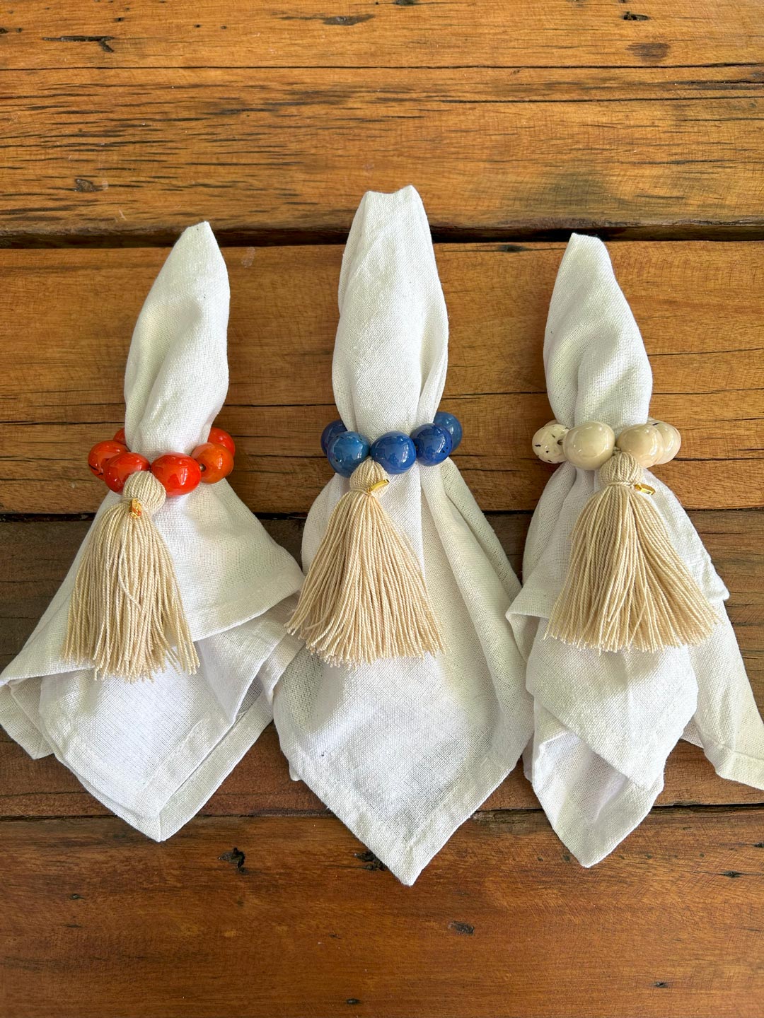 Set de 4 servilleteros de Taguas Blanco